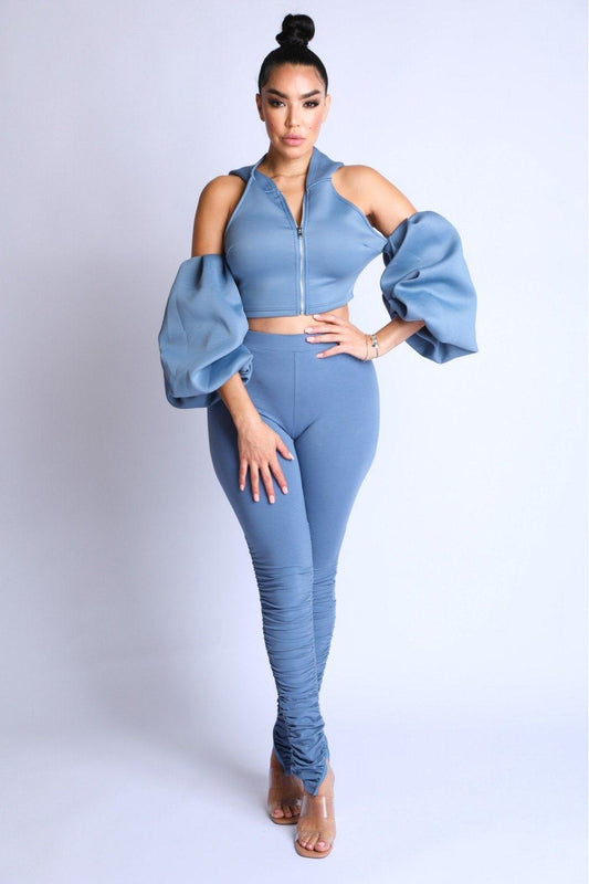 Ensemble Sweat à capuche à manches bouffantes et pantalon
