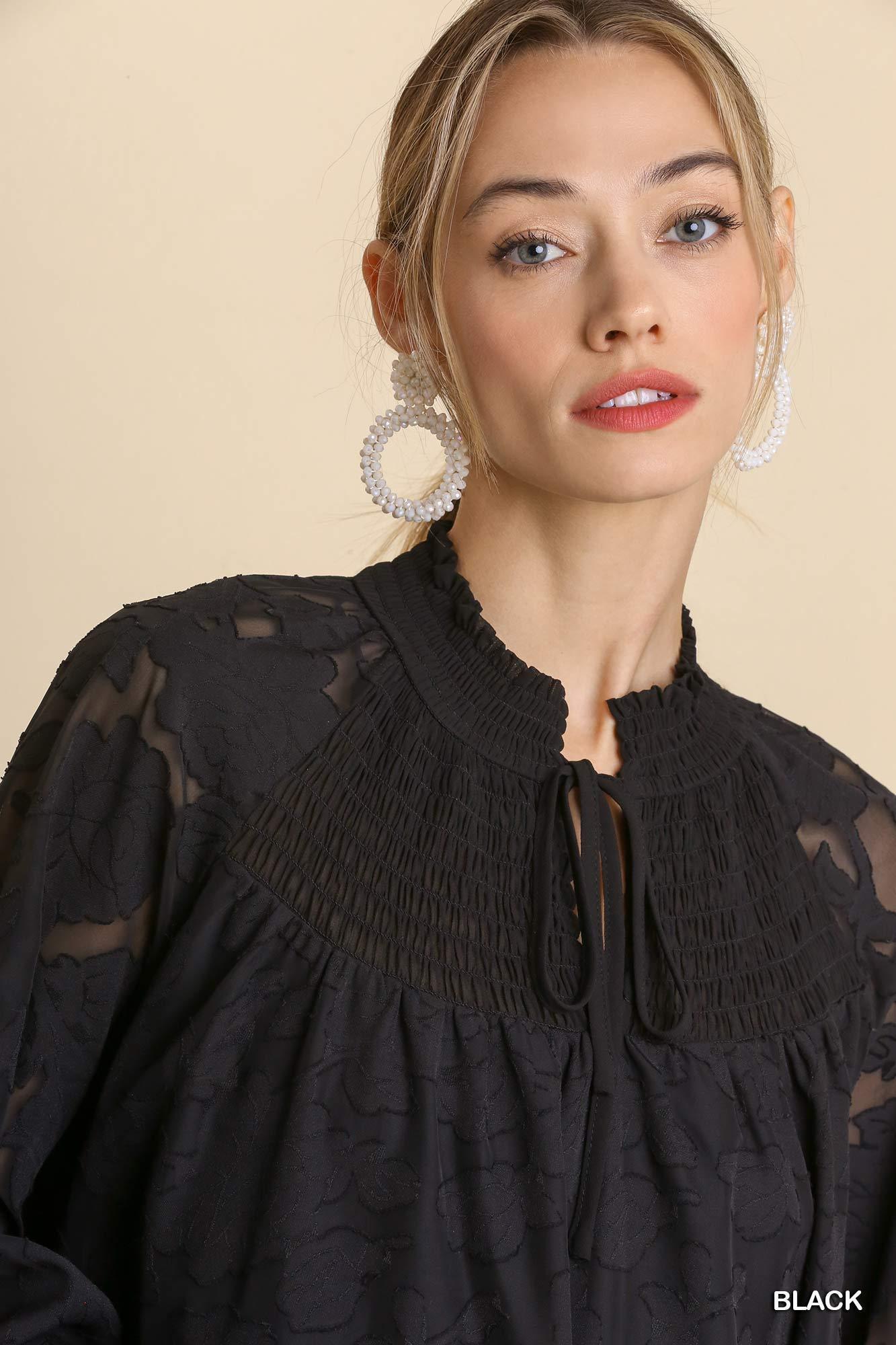 Vestido corto de manga larga raglán de jacquard