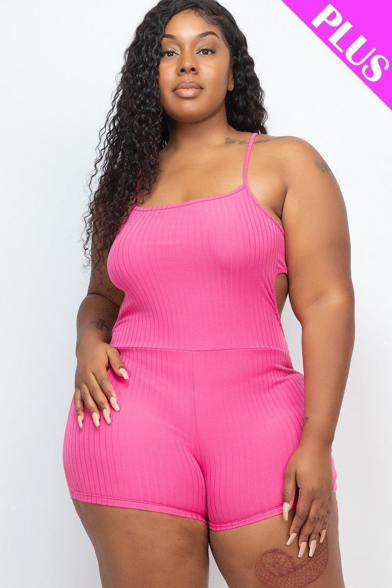 Sleeveless ribbed jumpsuit