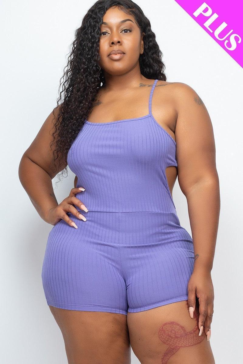 Sleeveless ribbed jumpsuit
