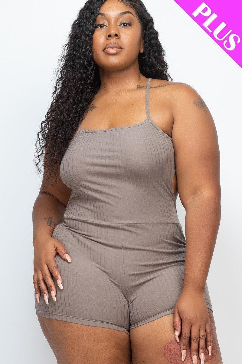 Sleeveless ribbed jumpsuit