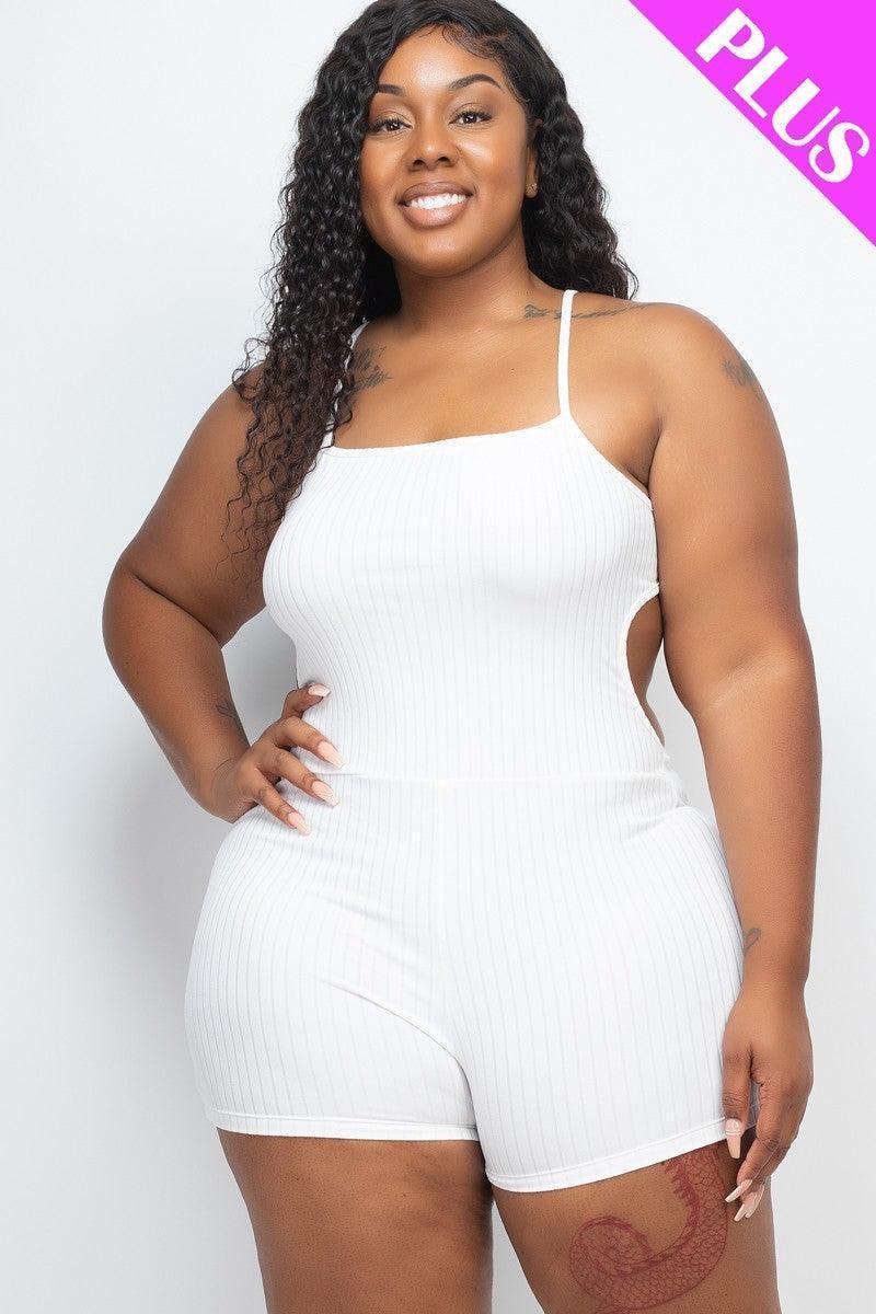 Sleeveless ribbed jumpsuit