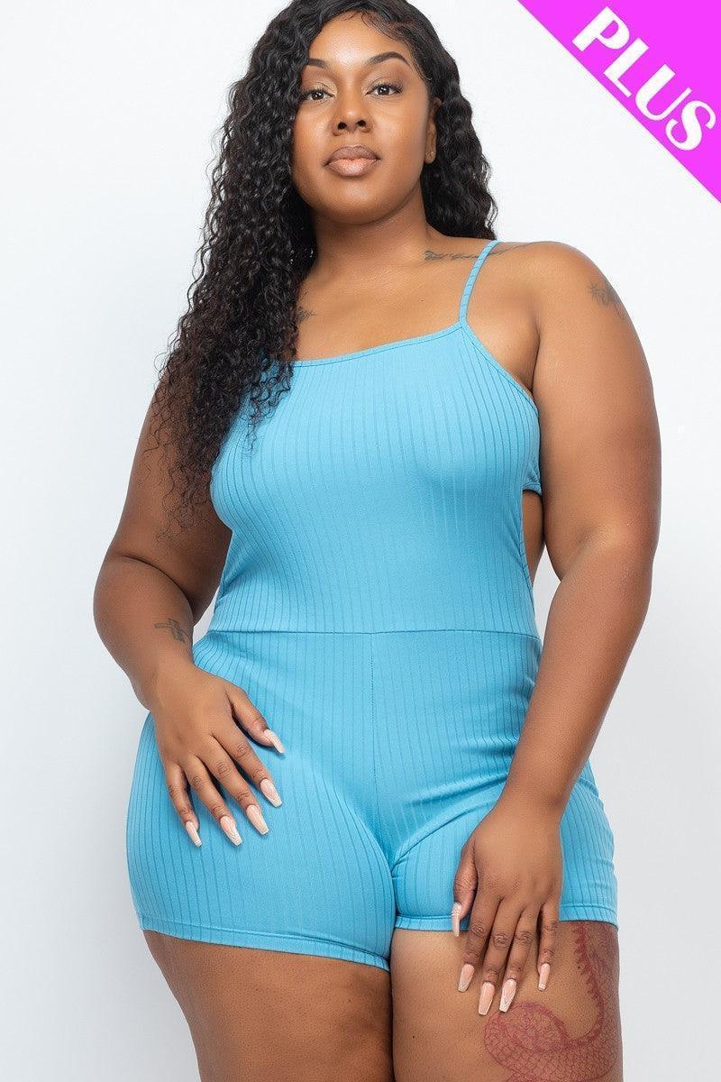 Sleeveless ribbed jumpsuit