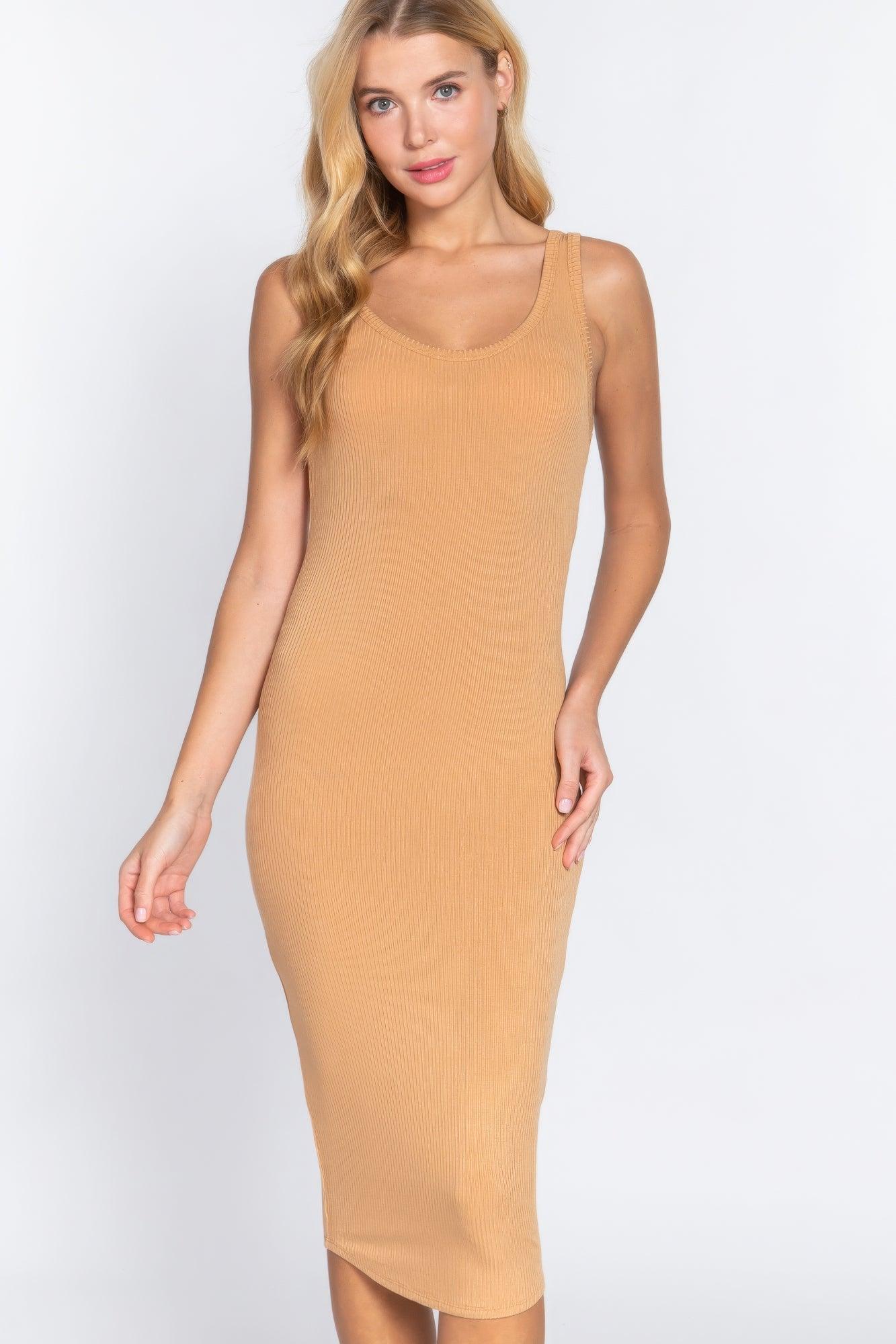 Vestido midi sin mangas