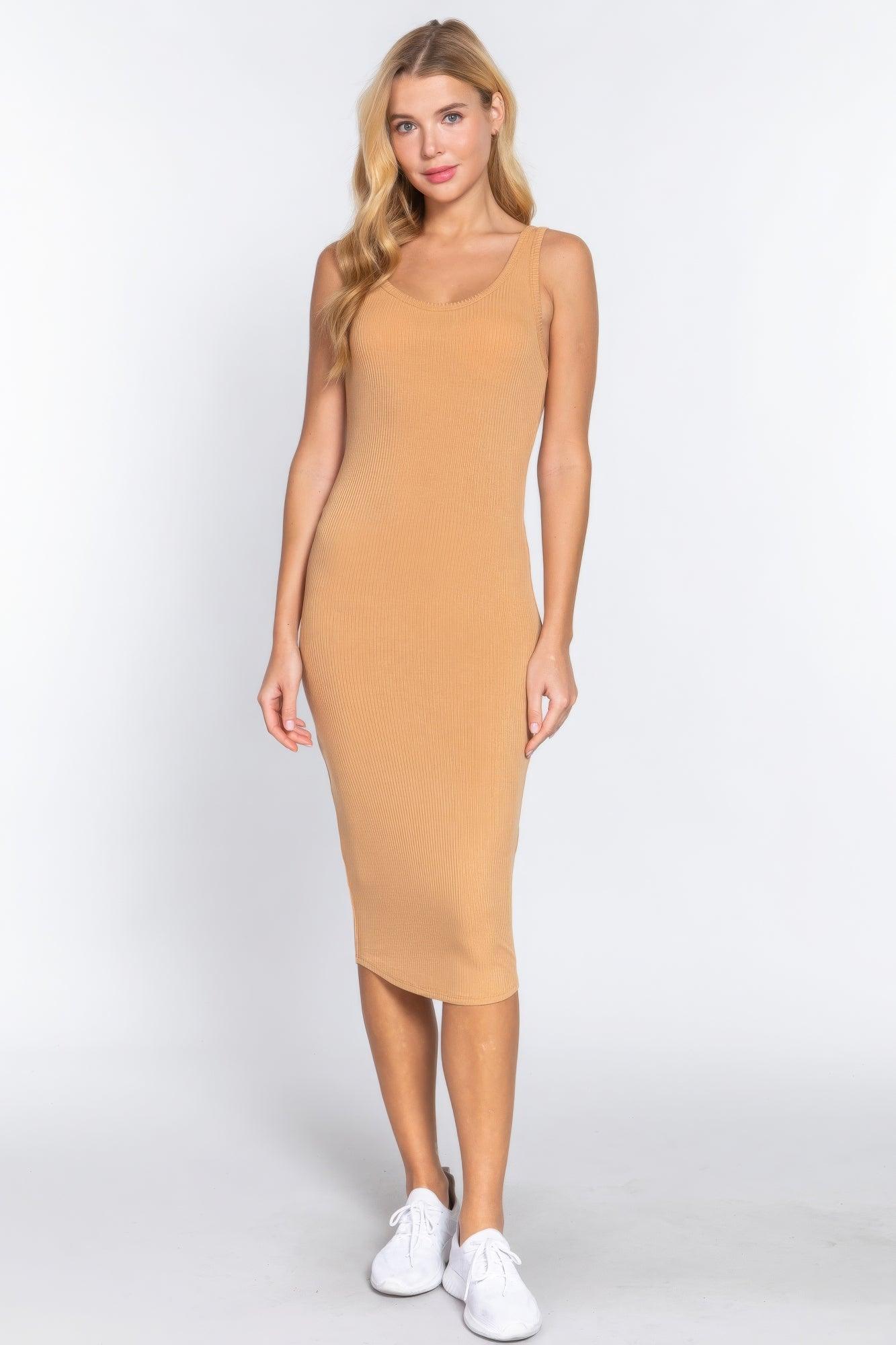 Vestido midi sin mangas