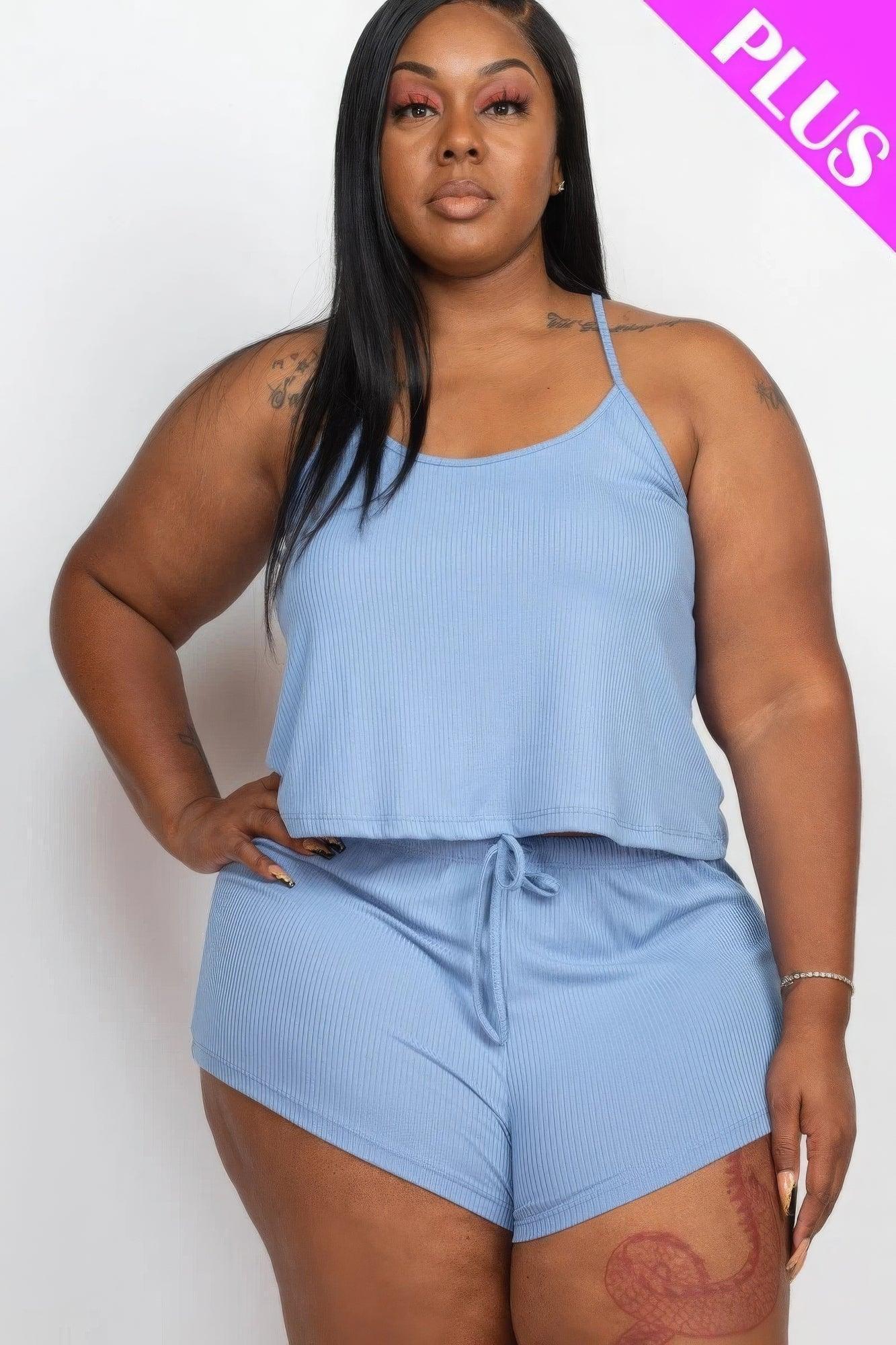Strappy tank top and shorts set