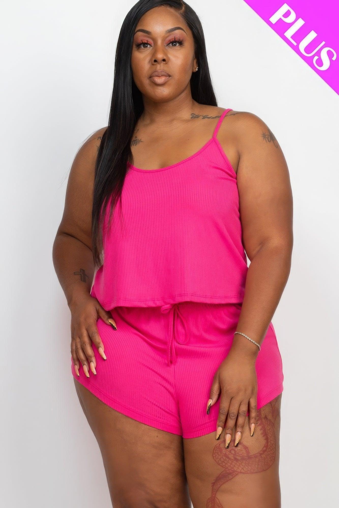 Strappy tank top and shorts set
