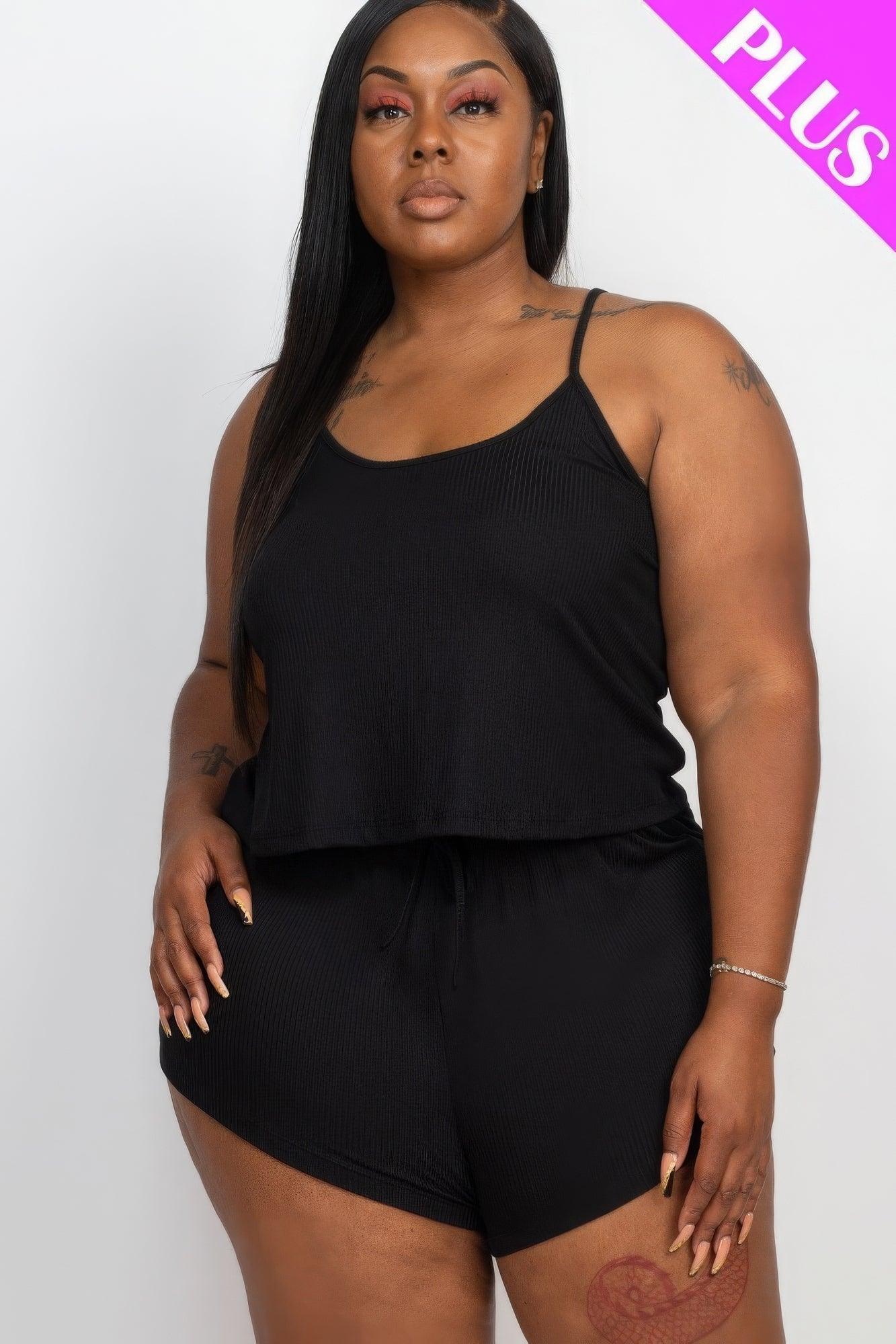 Strappy tank top and shorts set