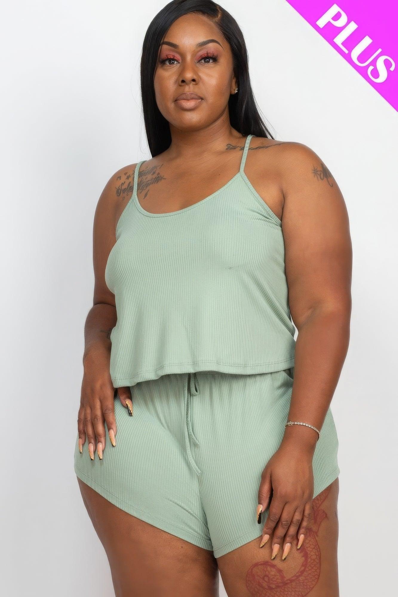 Strappy tank top and shorts set
