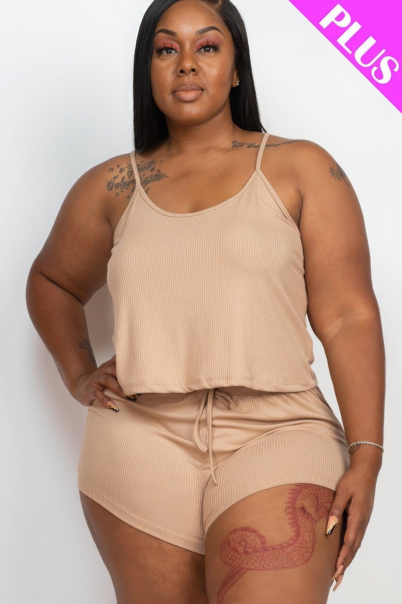 Strappy tank top and shorts set