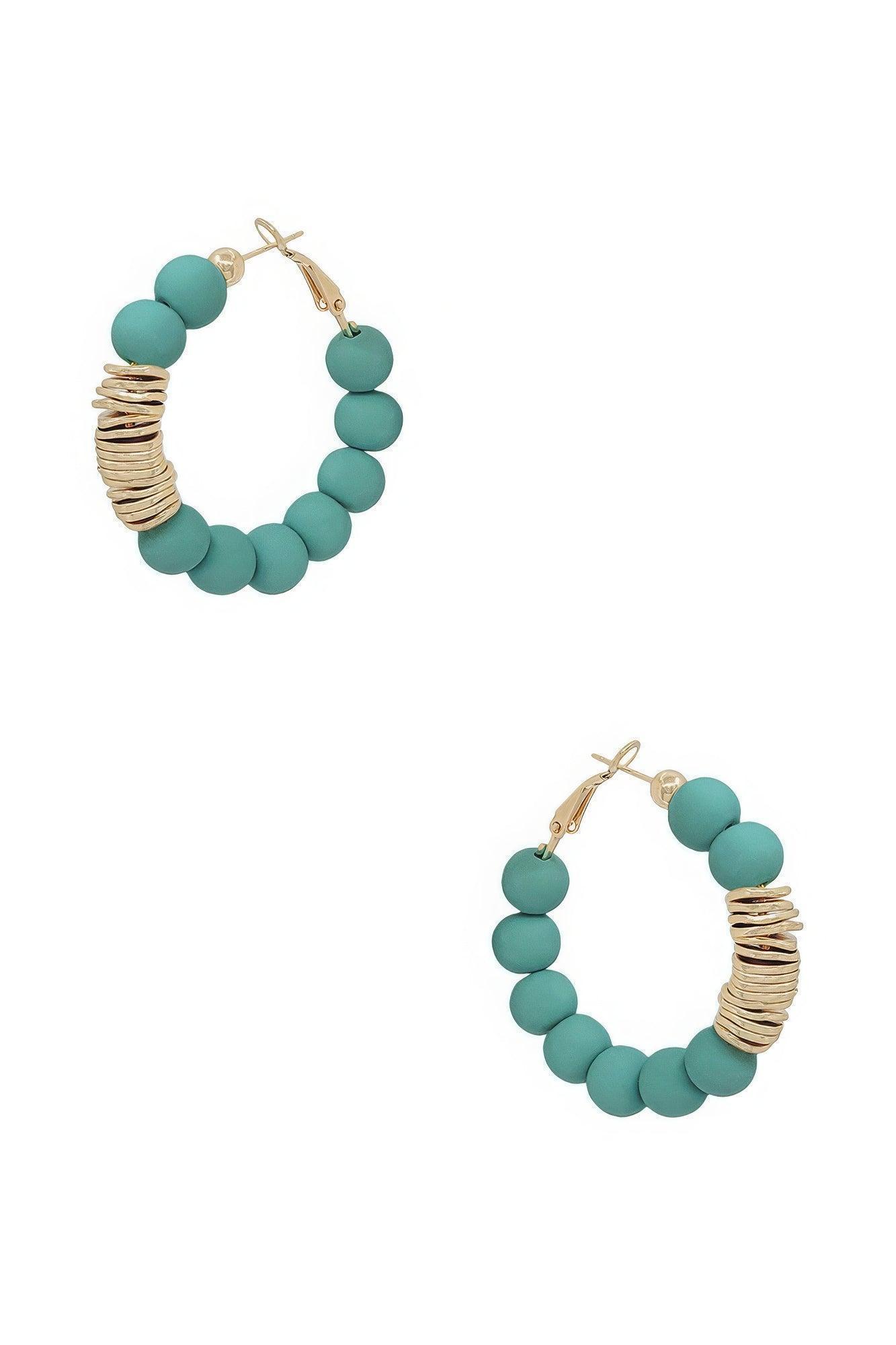 Boucles d'oreilles en boule d'argile en métal