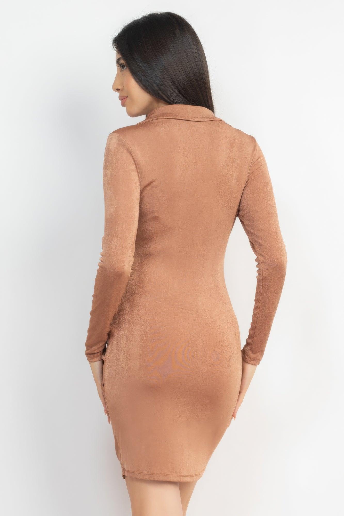Robe chemise veloutée