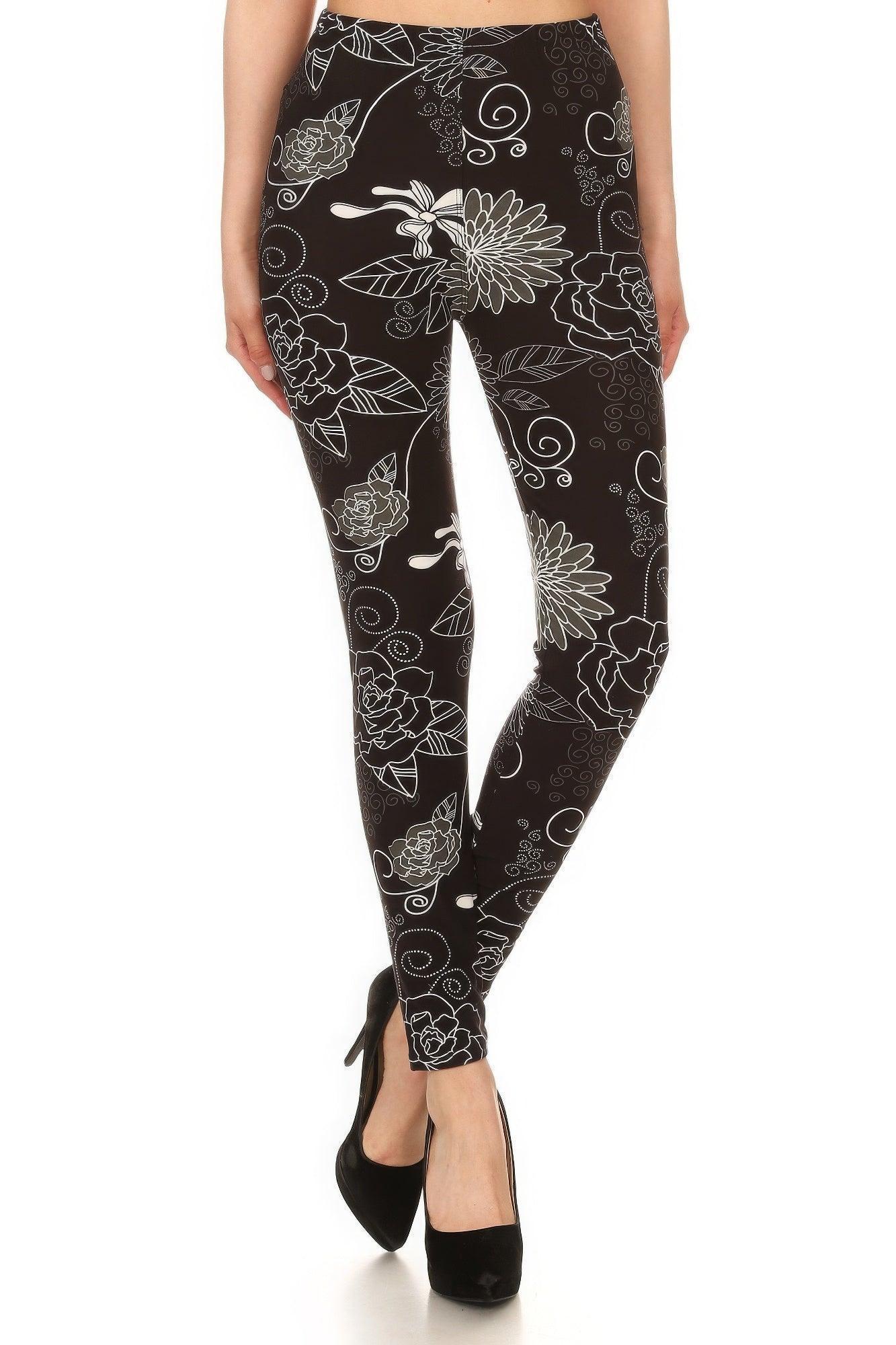 Legging taille haute en tricot imprimé multicolore