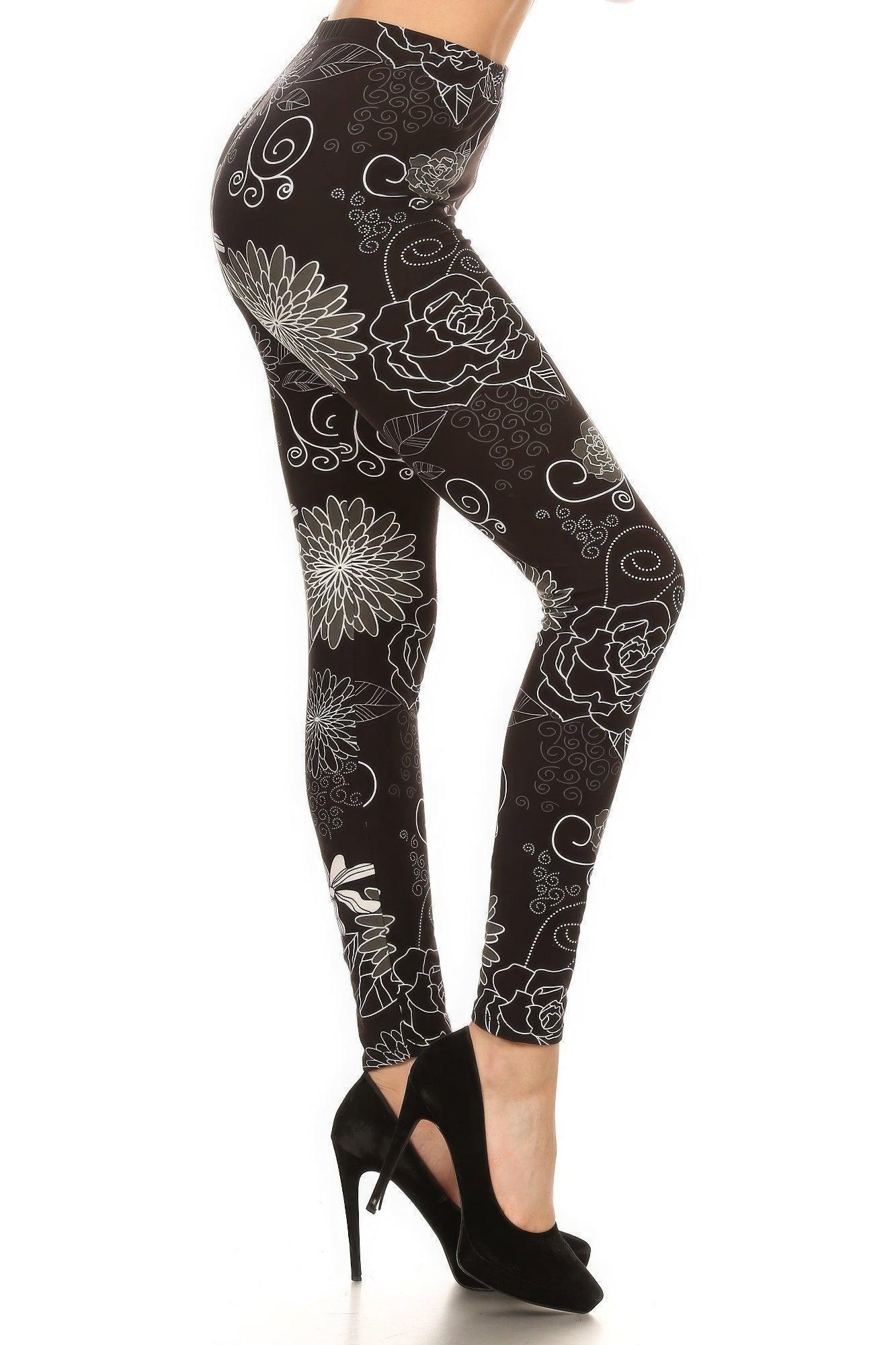 Legging taille haute en tricot imprimé multicolore