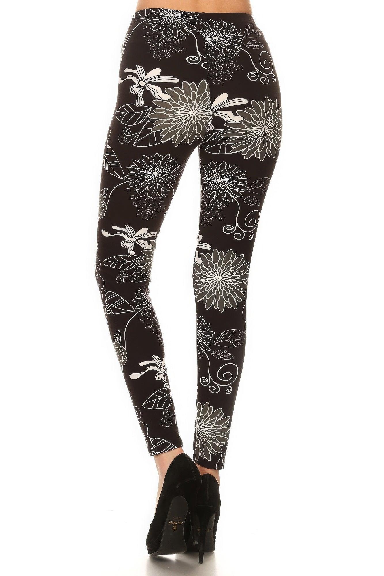 Legging taille haute en tricot imprimé multicolore