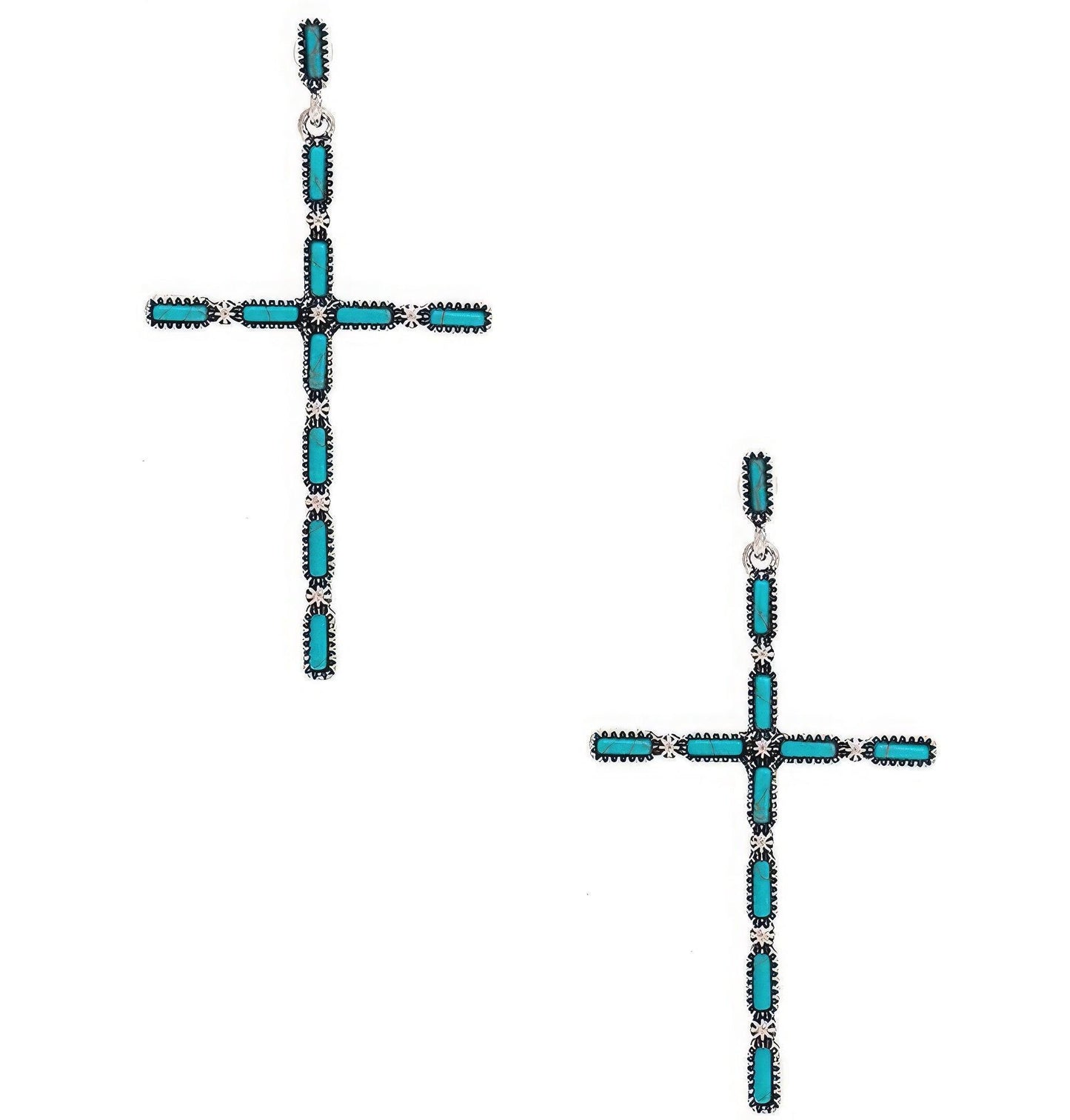 Boucles d'oreilles en métal croisé à motif de pierre multiple