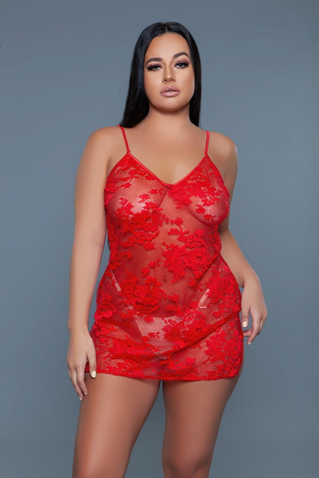 Nuisette 1 Pc courte avec design en dentelle florale