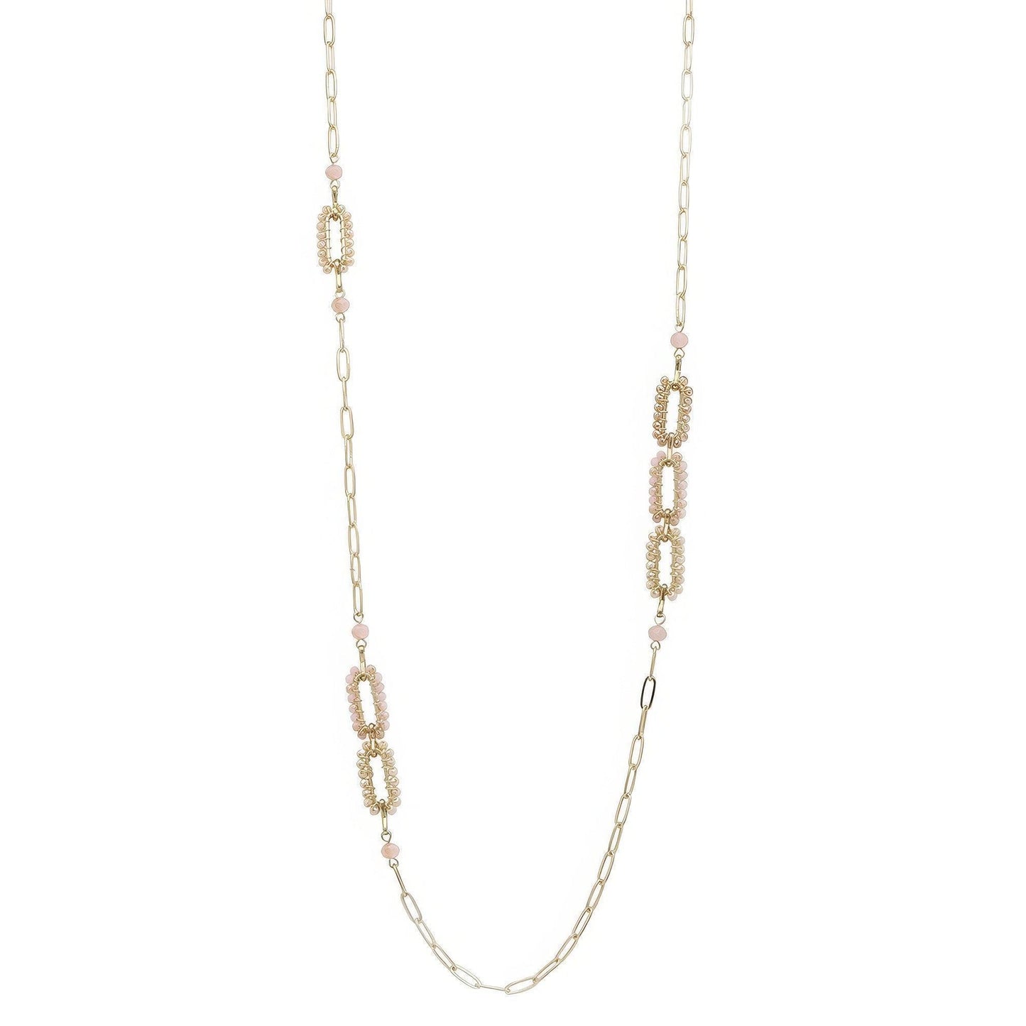 Collier stationnaire à maillons perlés