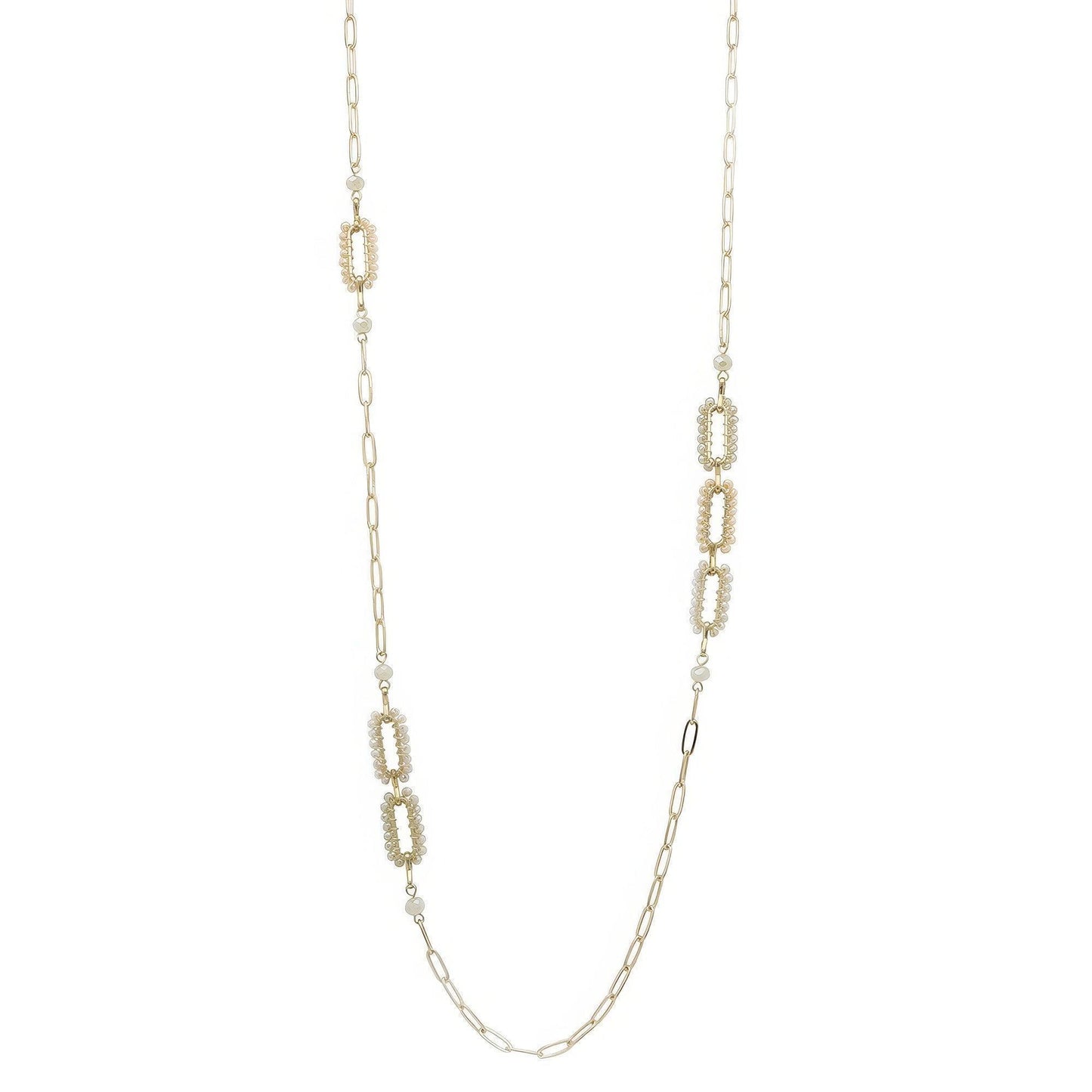 Collier stationnaire à maillons perlés