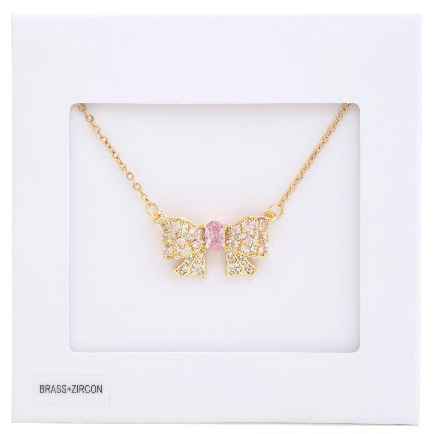 Collier en métal avec nœud strass