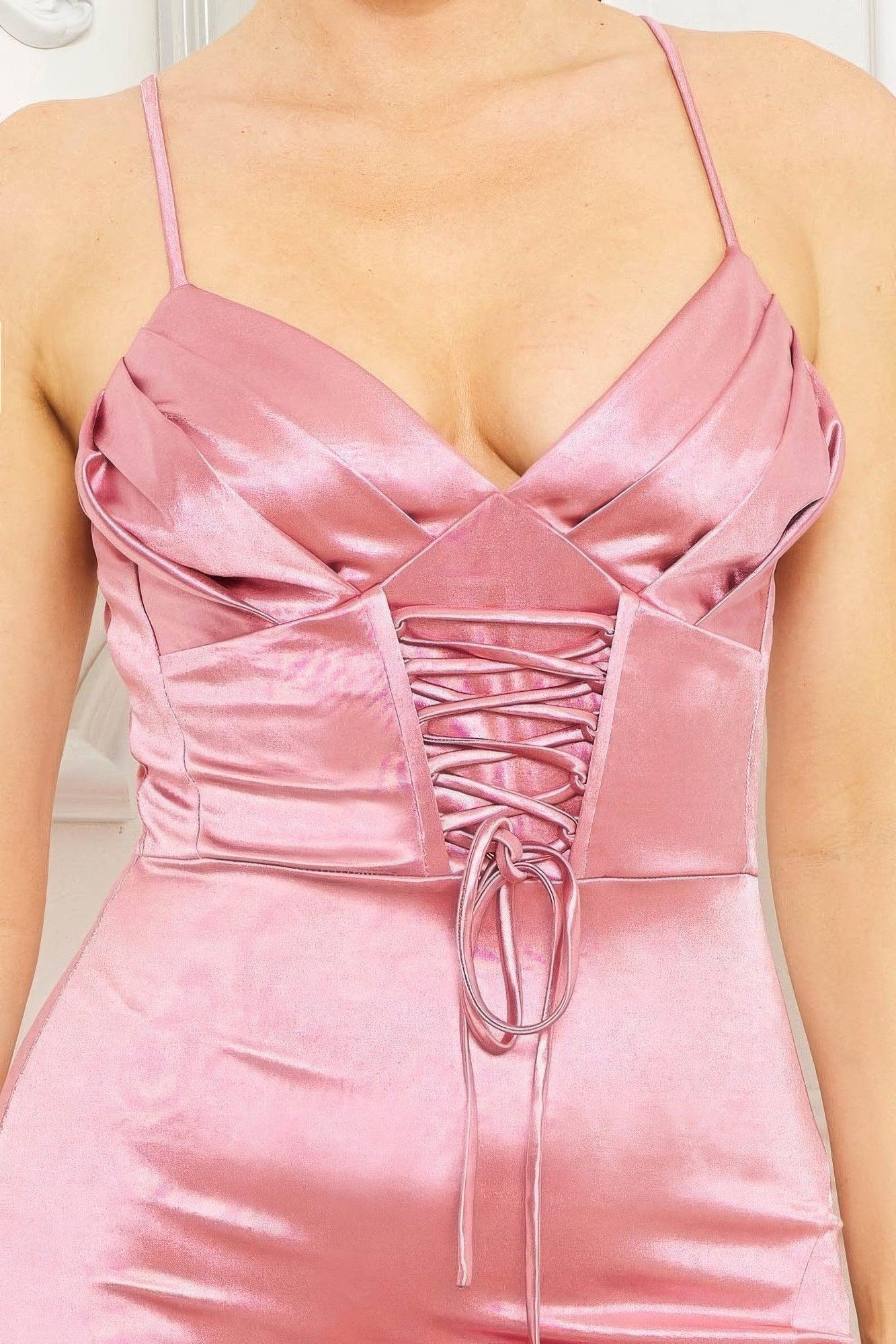 Long satin dress