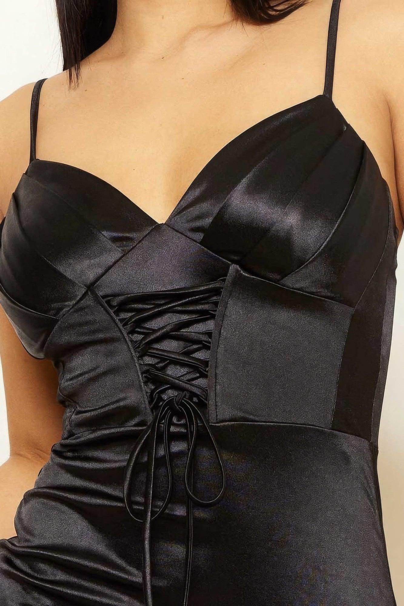 Long satin dress