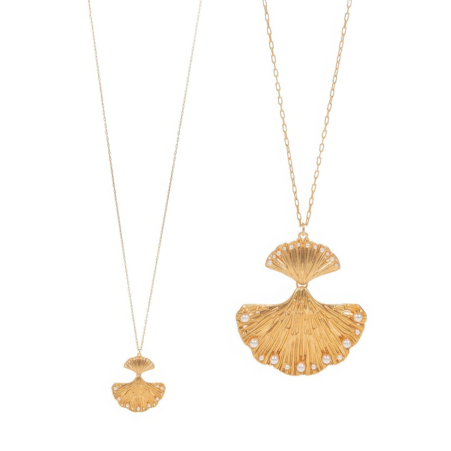 Collier long pavé en forme de feuille en forme de fleur avec mini perles