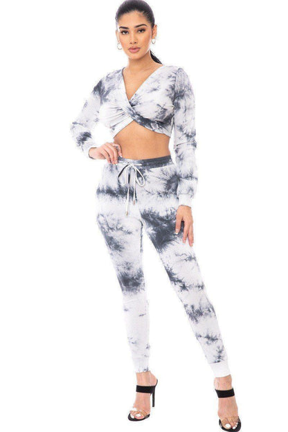 Ensemble de haut manches longues et pantalon Tie Dye