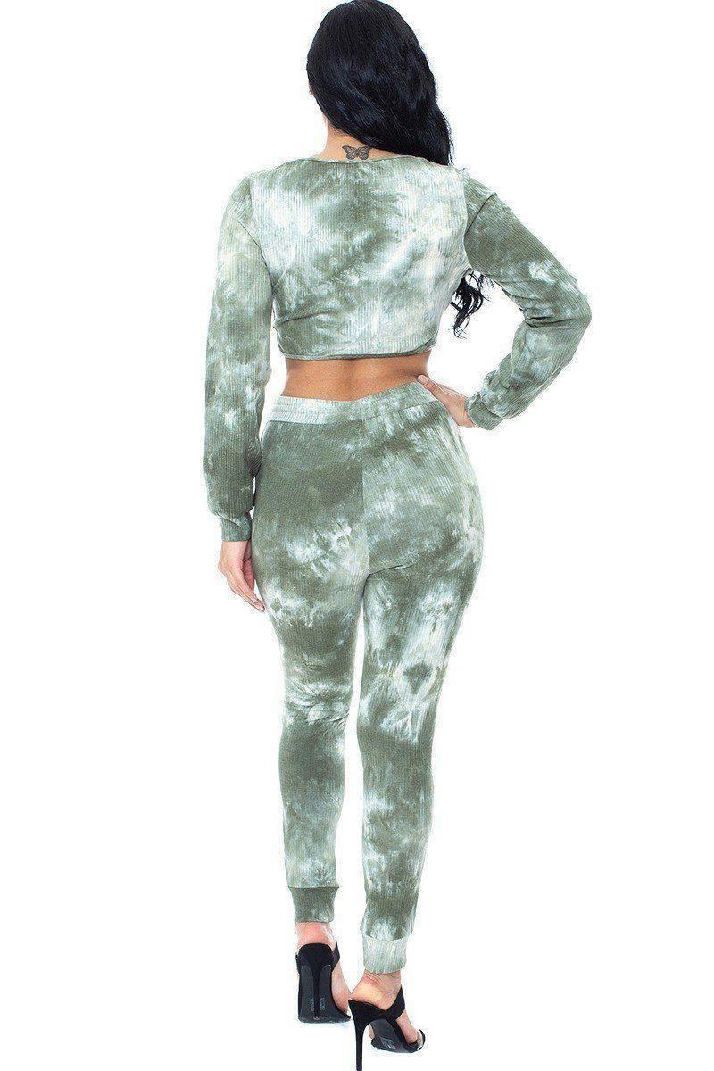 Ensemble de haut manches longues et pantalon Tie Dye