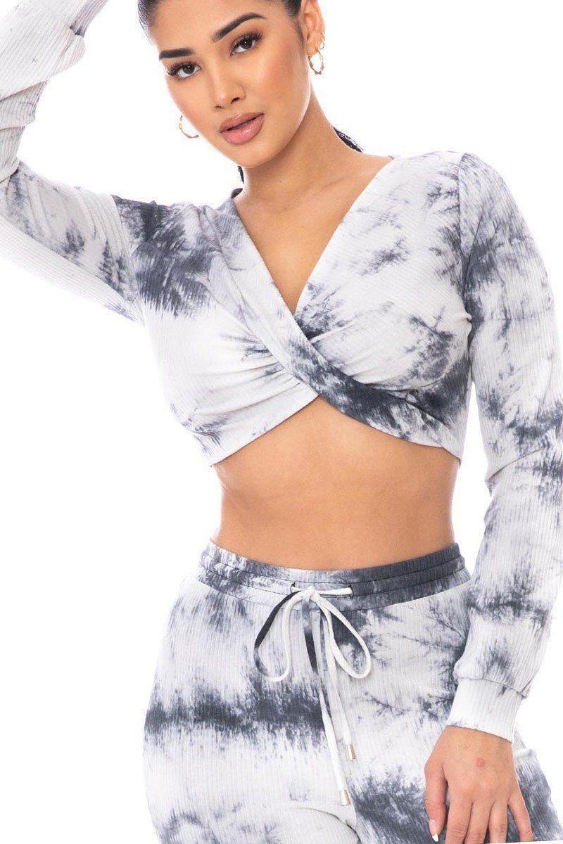 Ensemble de haut manches longues et pantalon Tie Dye