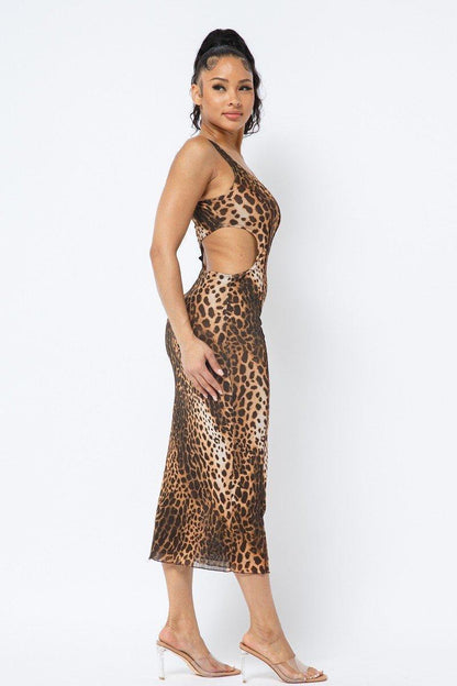 Animal print midi dress