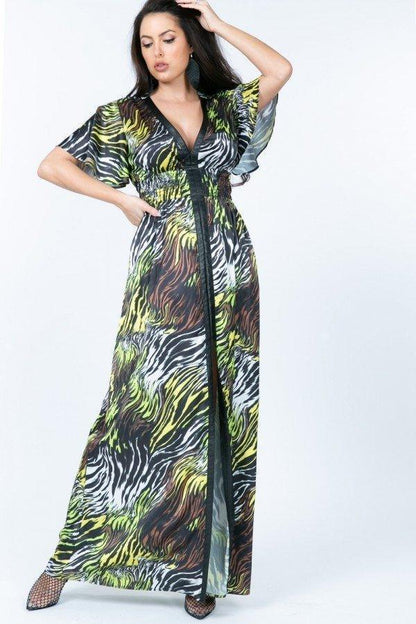 Zebra print maxi dress