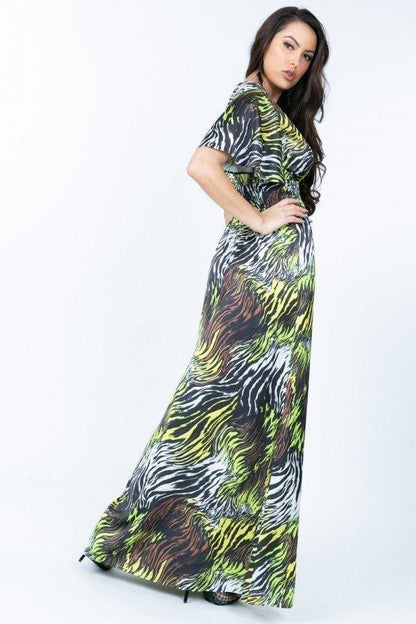 Zebra print maxi dress