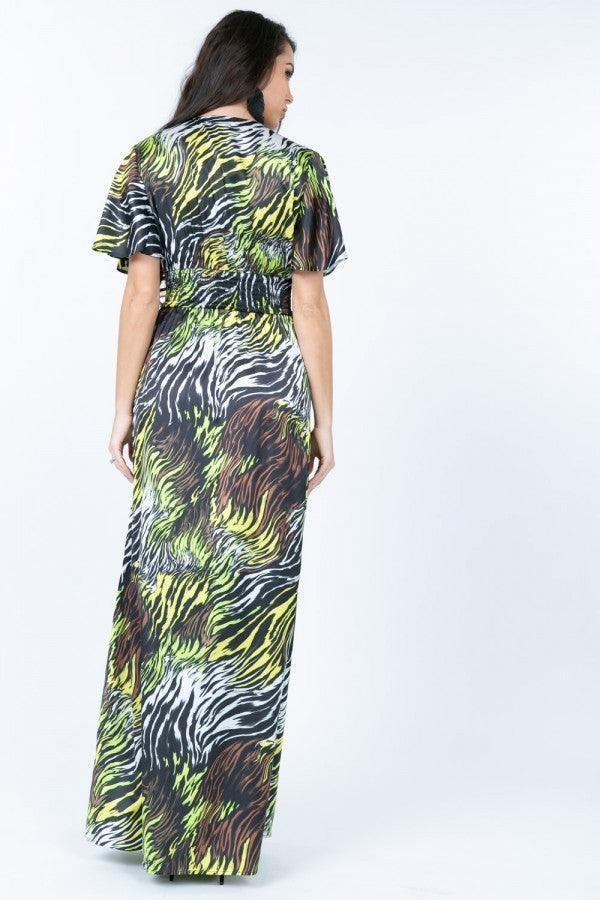 Zebra print maxi dress