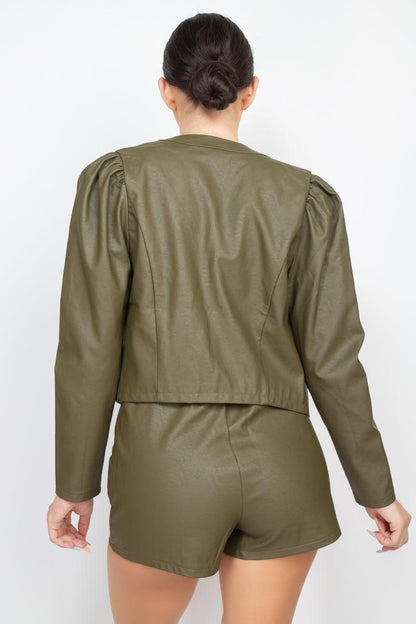 Ensemble tailleur veste et short à boutons latéraux
