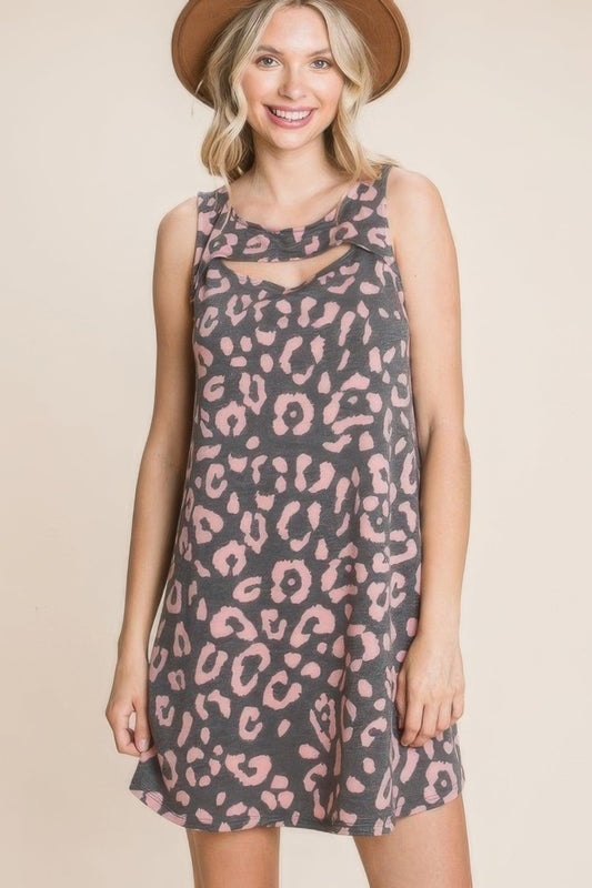 Jolie robe tunique à imprimé animal mignon