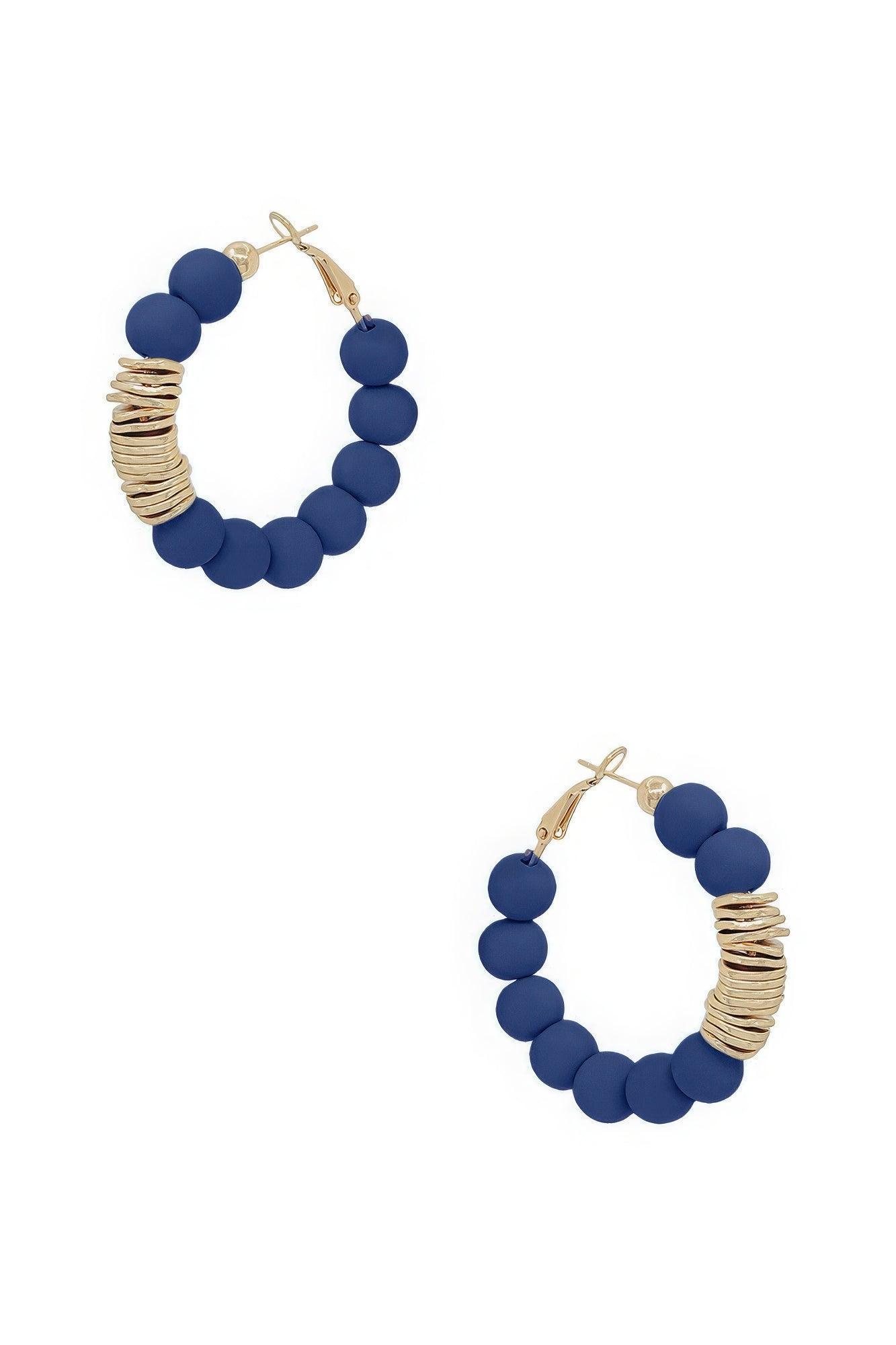 Boucles d'oreilles en boule d'argile en métal