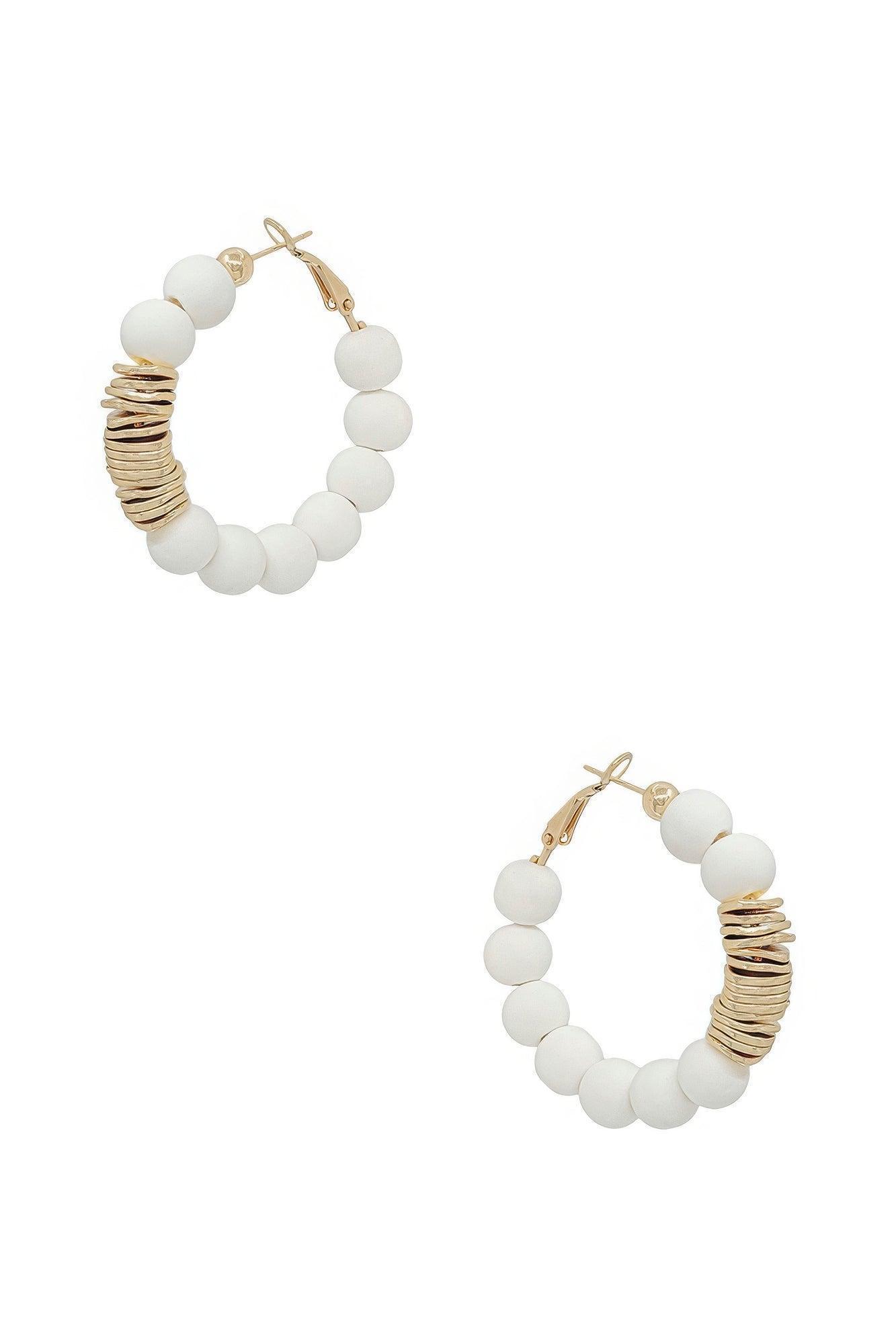 Boucles d'oreilles en boule d'argile en métal