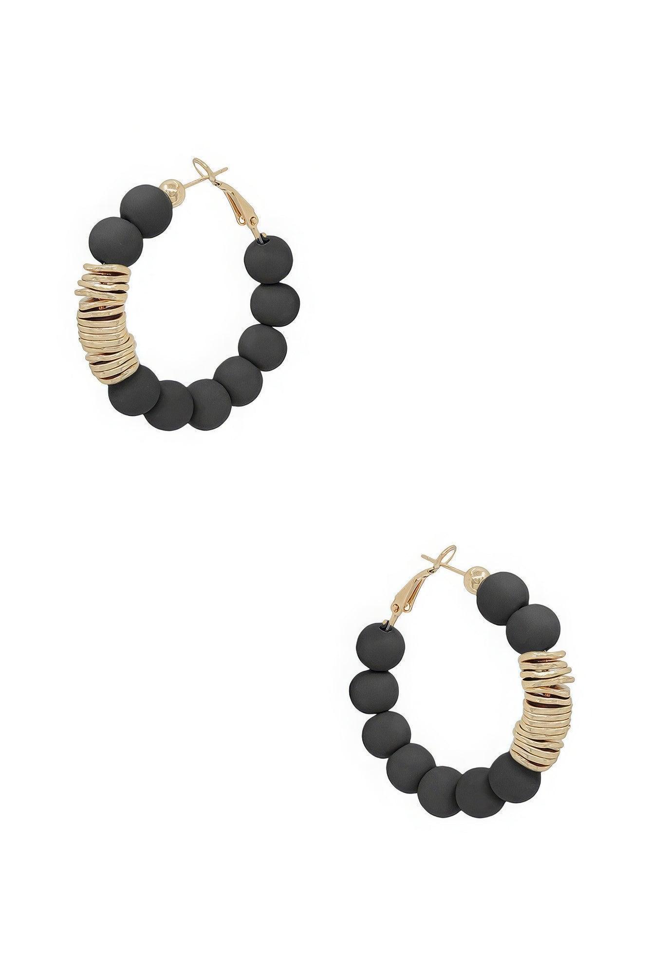 Boucles d'oreilles en boule d'argile en métal