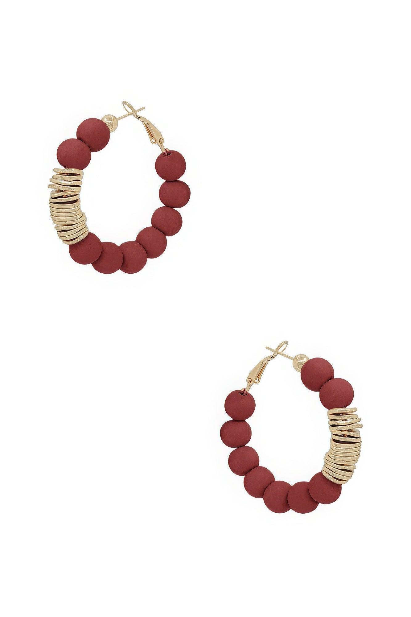 Boucles d'oreilles en boule d'argile en métal