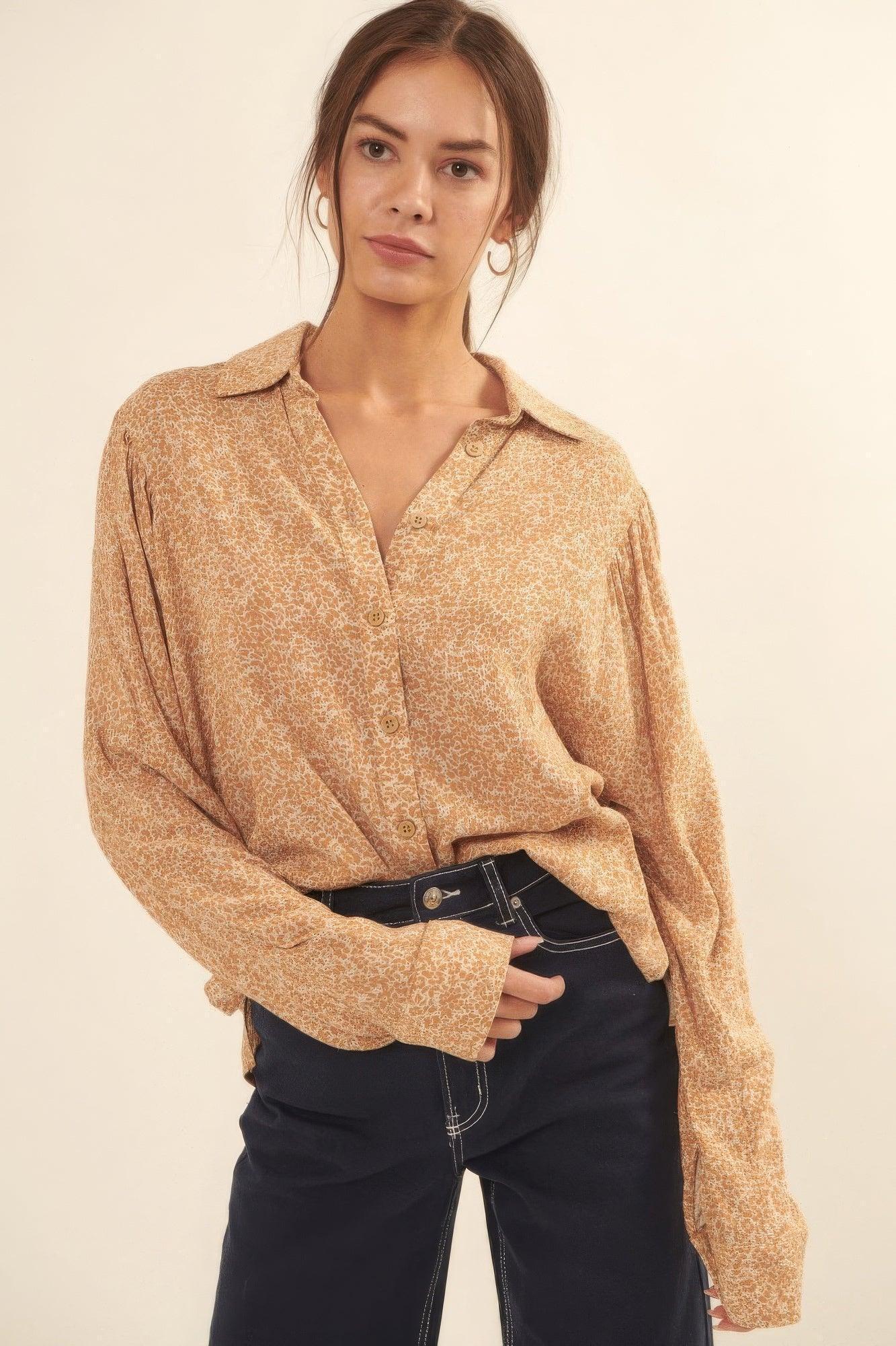 Chemise à col et imprimé floral