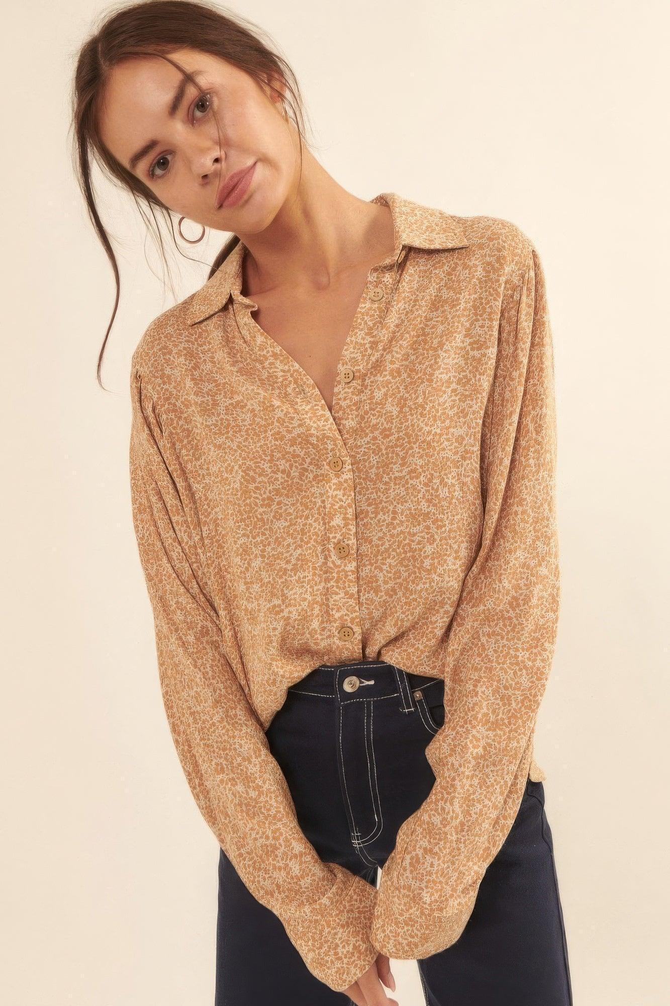 Chemise à col et imprimé floral