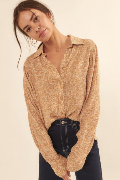 Chemise à col et imprimé floral