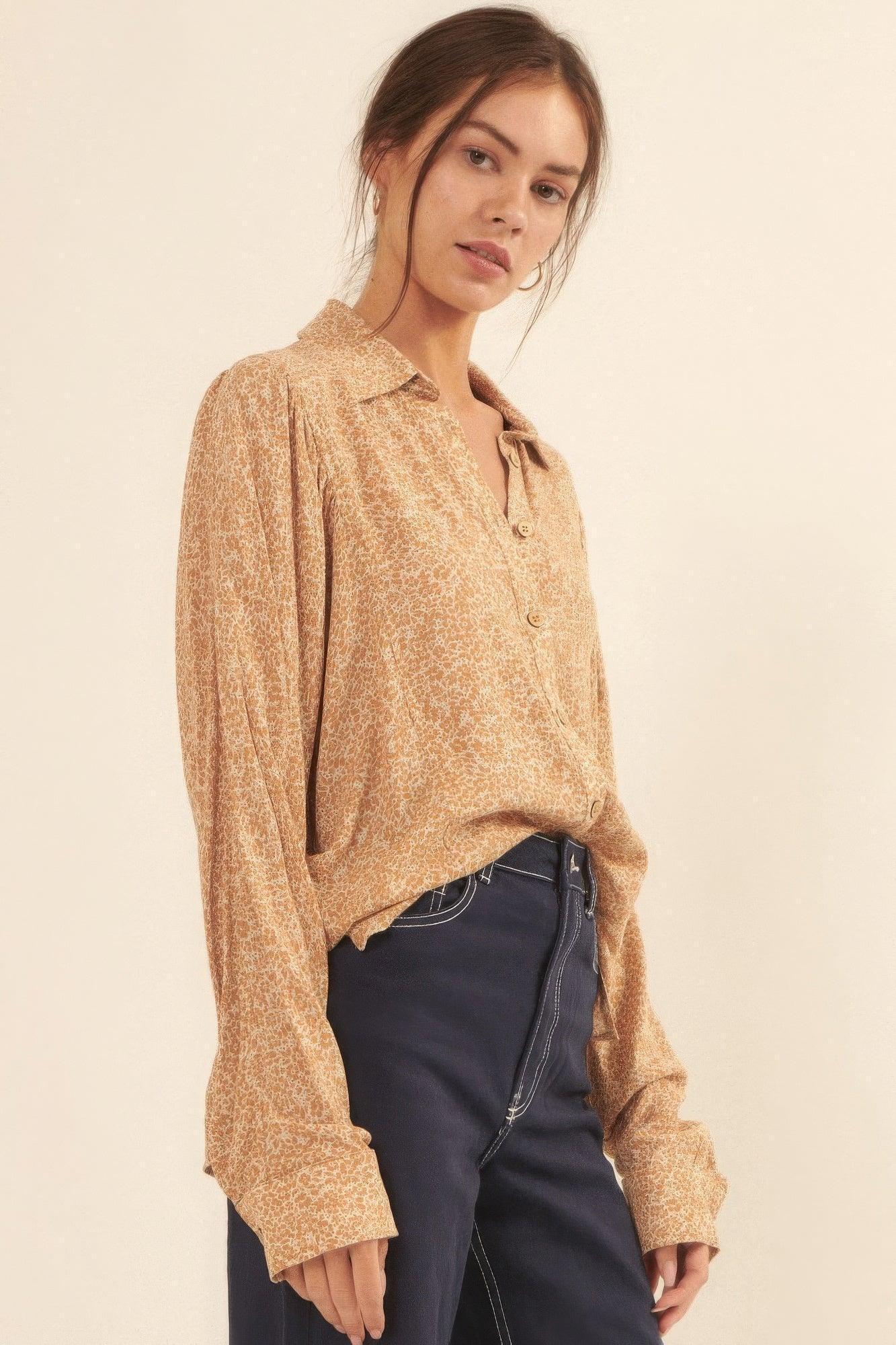 Chemise à col et imprimé floral