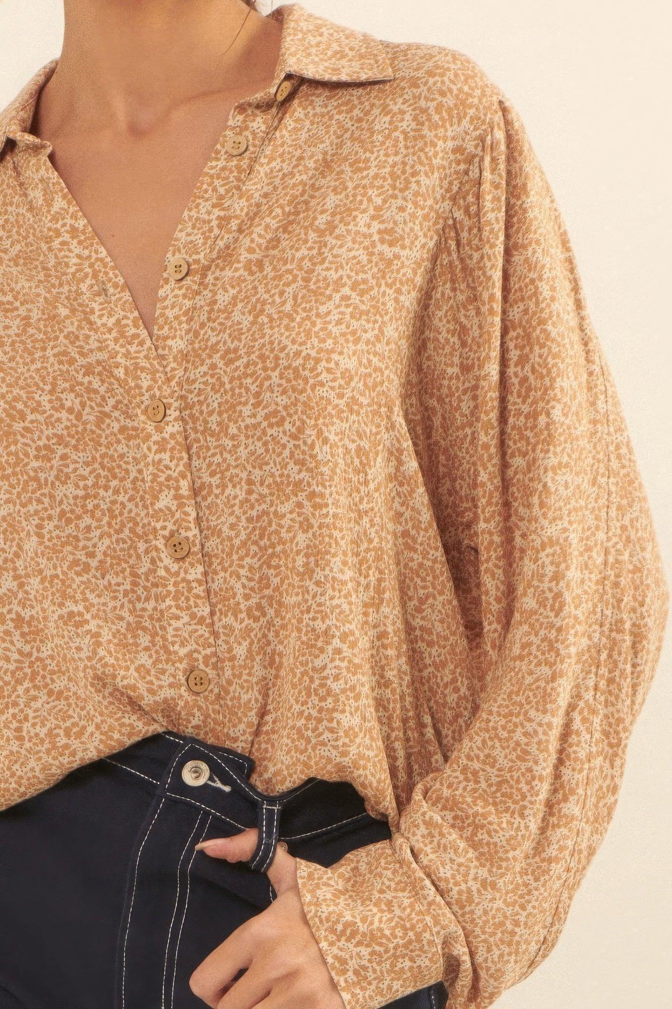 Chemise à col et imprimé floral