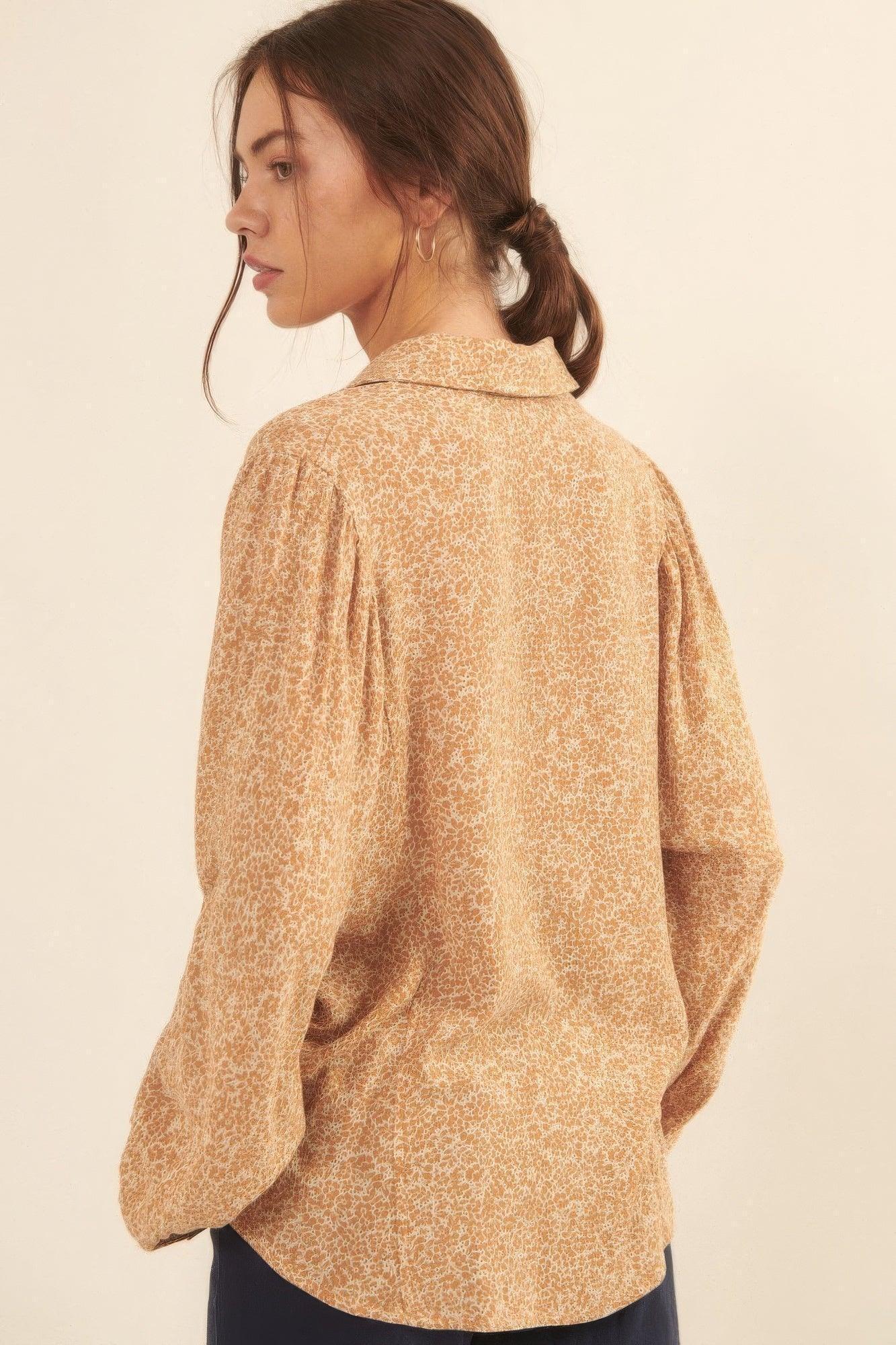Chemise à col et imprimé floral