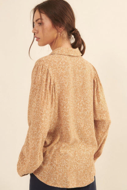 Chemise à col et imprimé floral