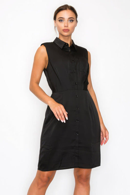 Robe chemise plissée