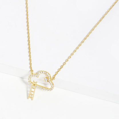 Collier pendentif nuage trempé en or