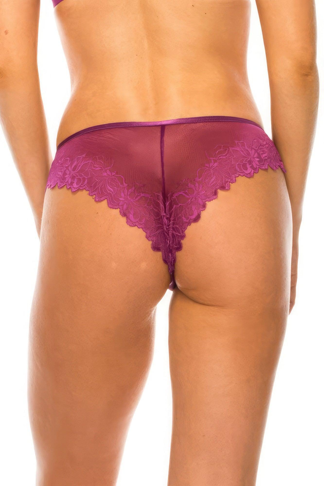 Culotte en dentelle à fleurs au dos